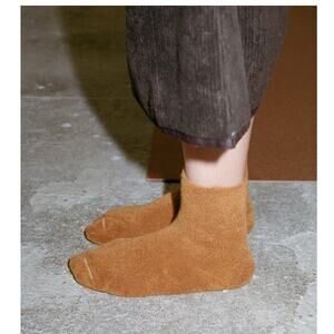 Baserange Buckle Overankle Socks Cotton Burnt Yellow 36-39 6-9 NWT 1970 Sienna